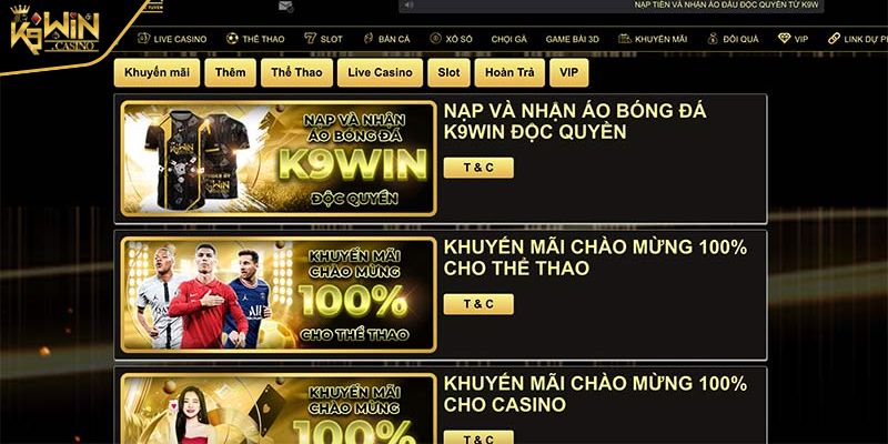 Khuyến mãi K9WIN 3 Nhận khuyến mãi hoàn trả tiền bị mất cược